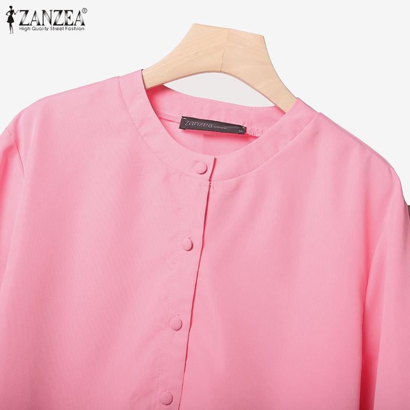 ZANZEA Women 3/4 Sleeve Long Blouse and Pants Casual Two Piece Suit Sets