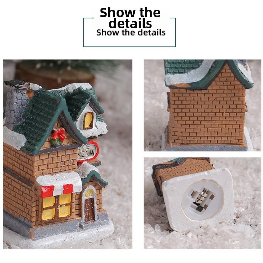 Christmas Micro Landscape Model Resin Miniature House Decor New House Ornament Festive Decor