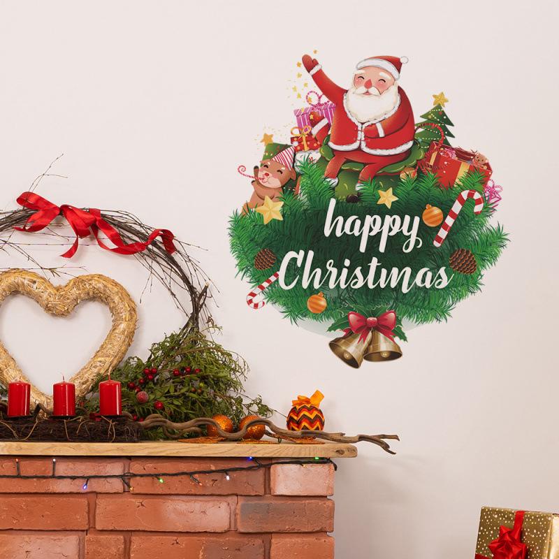 New Style Christmas Santa Claus Holiday Wall & Glass Stickers for Home Decoration