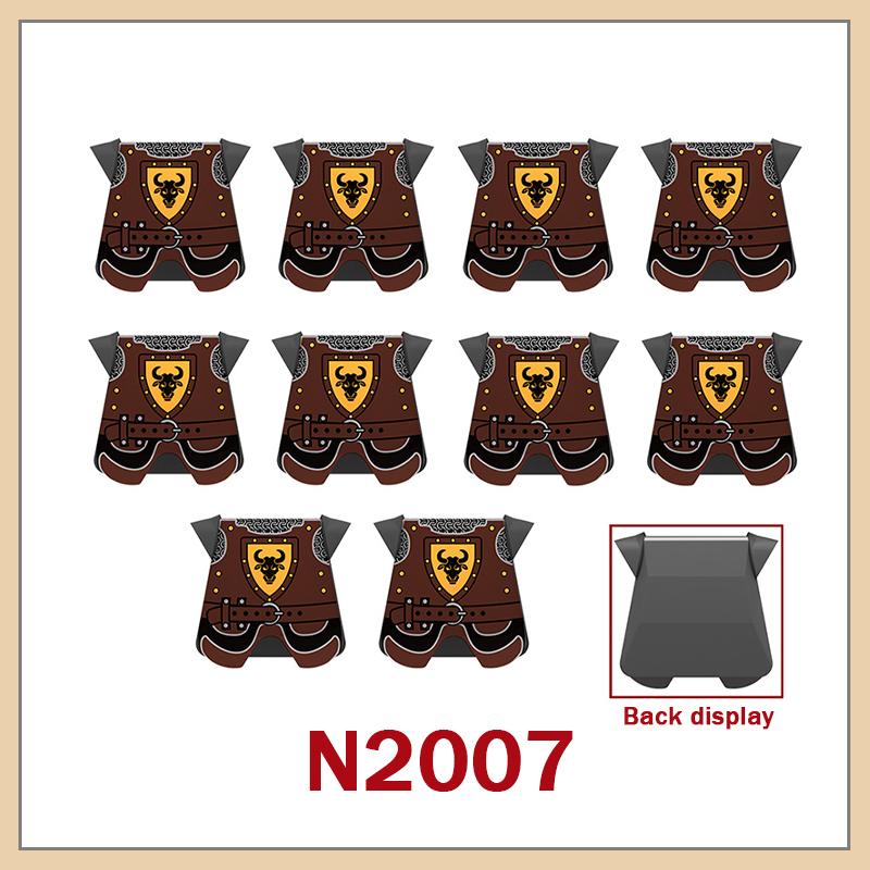 Medieval Military Castle Knight Armour Shoulder Armor Building Blocks Soldier Figure Parts Printed Army Warrior Bricks Toy Gifts