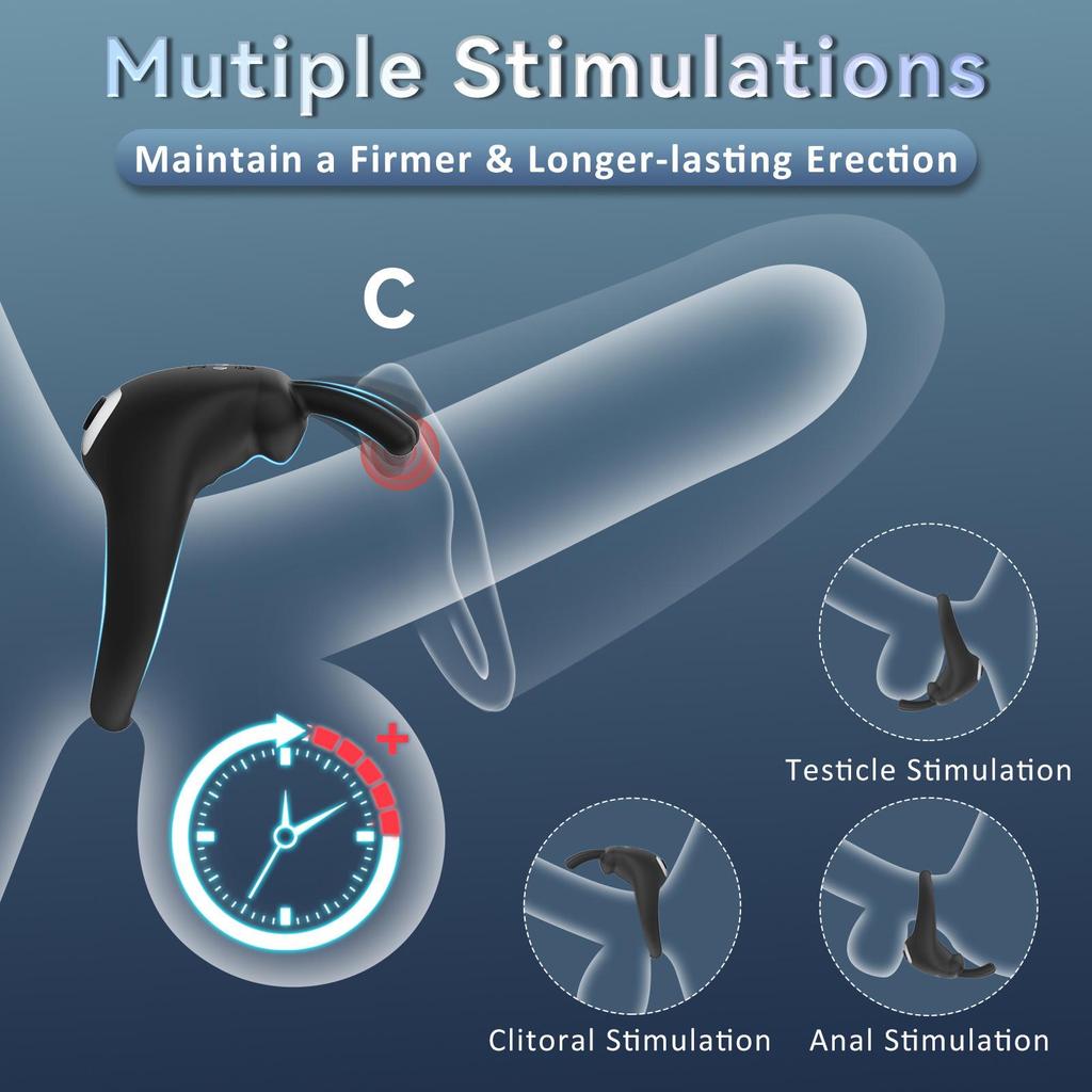 Cross-Border Magnetic Charging Silicone Vibrating Ring – Silent Flirting Toy for Men and Women