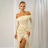 Summer New Temperament Mesh Stitching Perspective Irregular Slim Dress Women