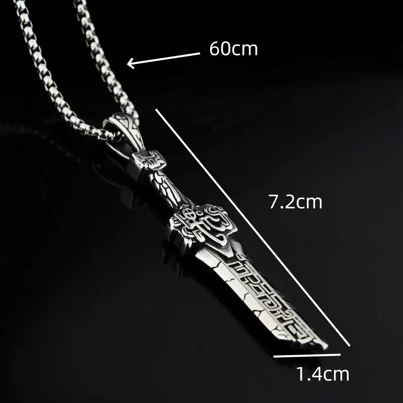 European and American style Viking amulet axe pendant stainless steel necklace couple party gift broken sword street trend