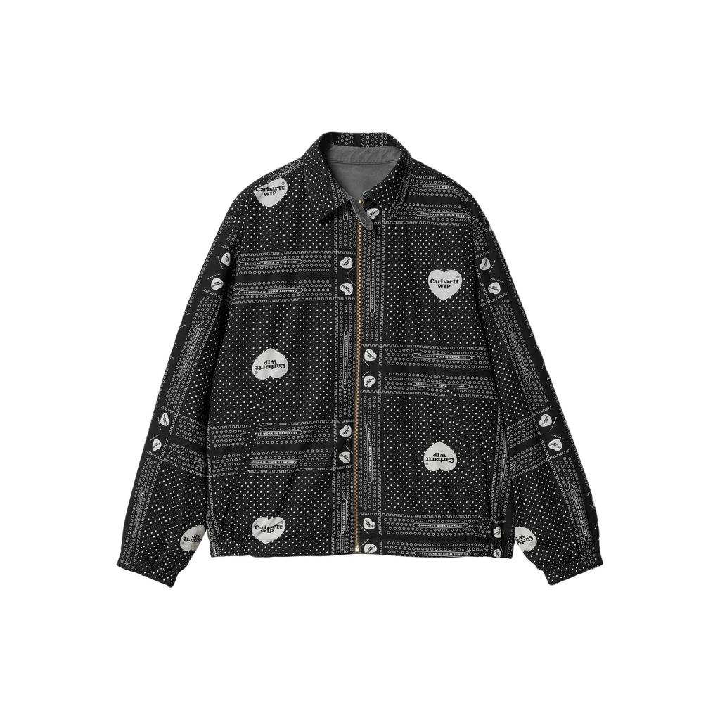 Carhartt WIP SS24 Harris Jacket Reversible Zip Long Sleeve Jacket Men Jackets Black A241001-89-PG