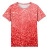 Women's Loose Fashion Short Sleeve Round Neck Sequin Gradient Printed Top