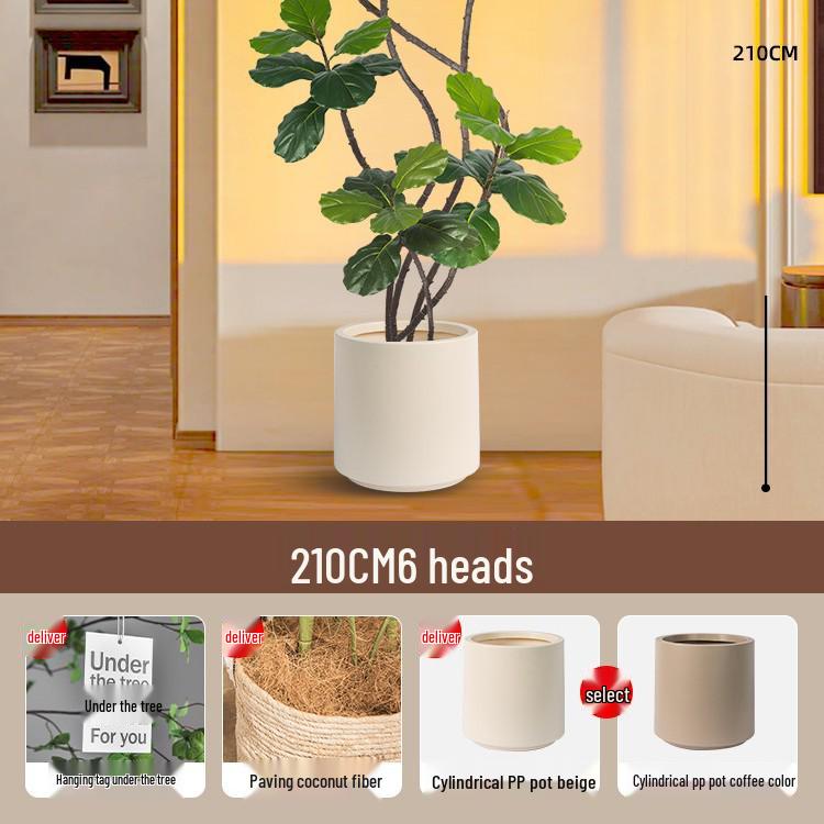 Large Potted Fiddle-Leaf Fig: Luxury Faux Green Plant for Living Room Decor