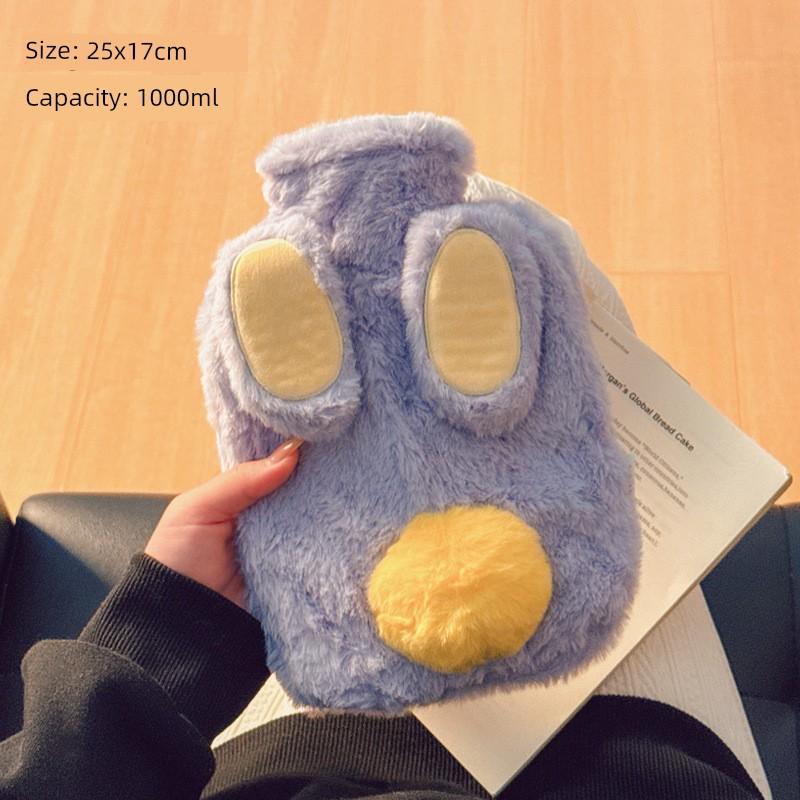 Cute Plush Water-Filled Hot Water Bottle for Students, Embroidered Hand Warmer, Thickened Insertable Warm Water Bag, Warm-Up Doll for Girls