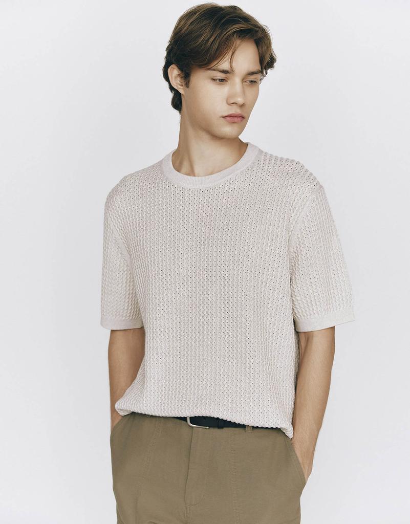 GIORDANO Stitch Short Sleeve Knit Sweater (9Gg) 055524 [2Color]