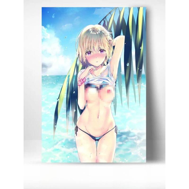 Anime 18+ Erotic Metal Poster 30x20cm, Mature Art Wall Decor