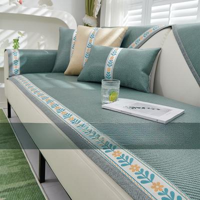 Argy Wormwood Rattan-Sofakissen, Sommer-Sofa aus Leder, Massivholz, Kaltgefühl, Kissen, vollständig bezogen mit Stoff