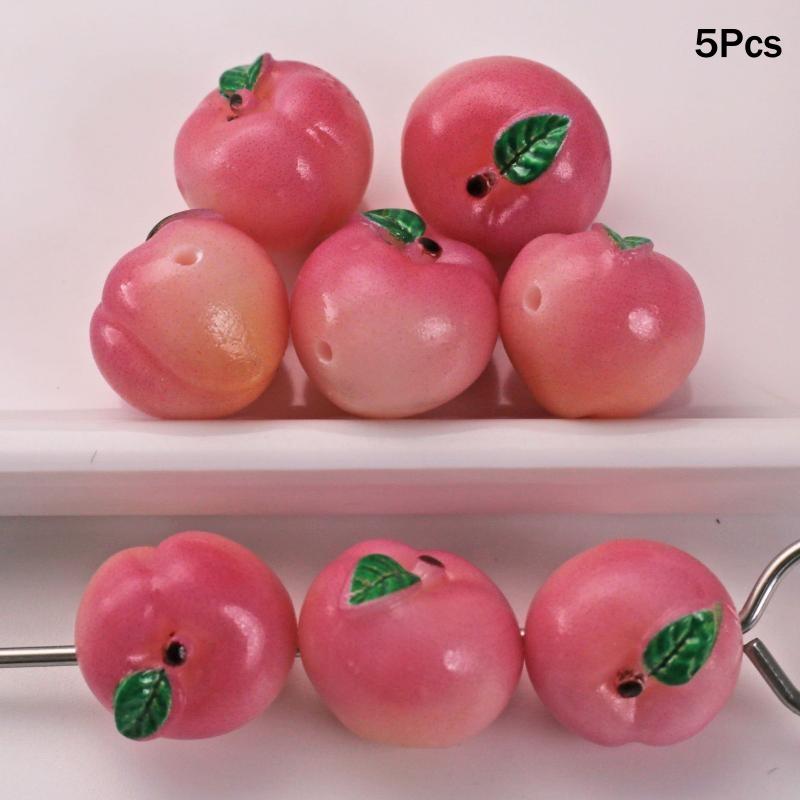 3D Simulated Fruit Resin Pendants 5Pcs Fun Fruit Charms for DIY Party Favors Earring Bracelet Jewelry Making Crafts