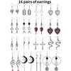 Gothic Flower Alloy Earrings For Women Halloween Costume Jewelry Handmade Accessory