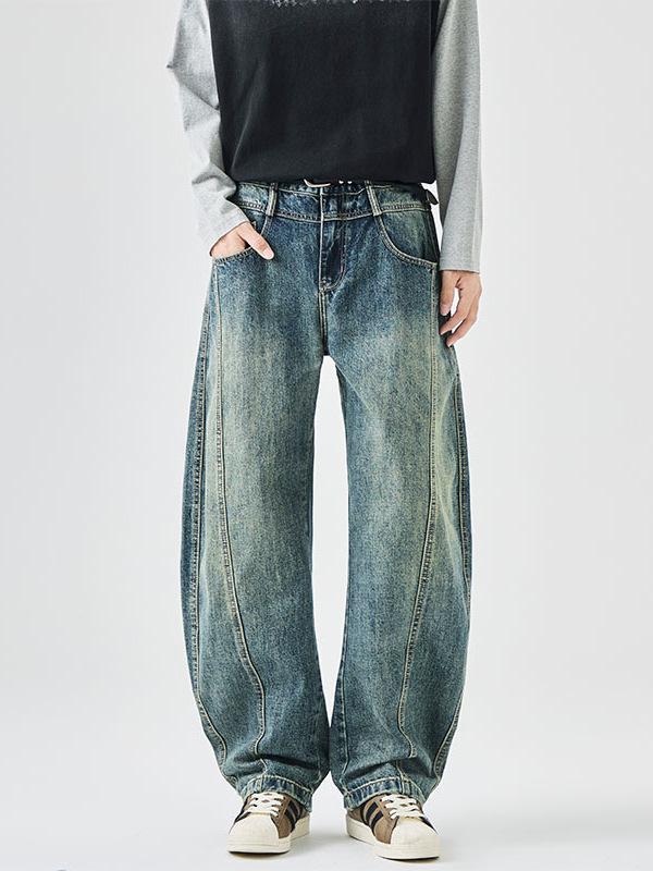 Scimitar Jeans: Men's Y2K Punk High Street Wide-Leg, Loose-Fit Casual Pants