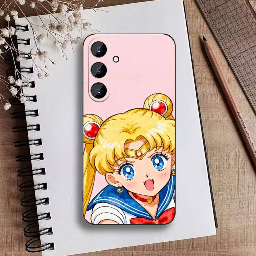 Cartoon F-Sailor M-Moons Phone Case For Samsung Galaxy A73,A72,A71,A70,A52,A51 Others Soft Black Cover