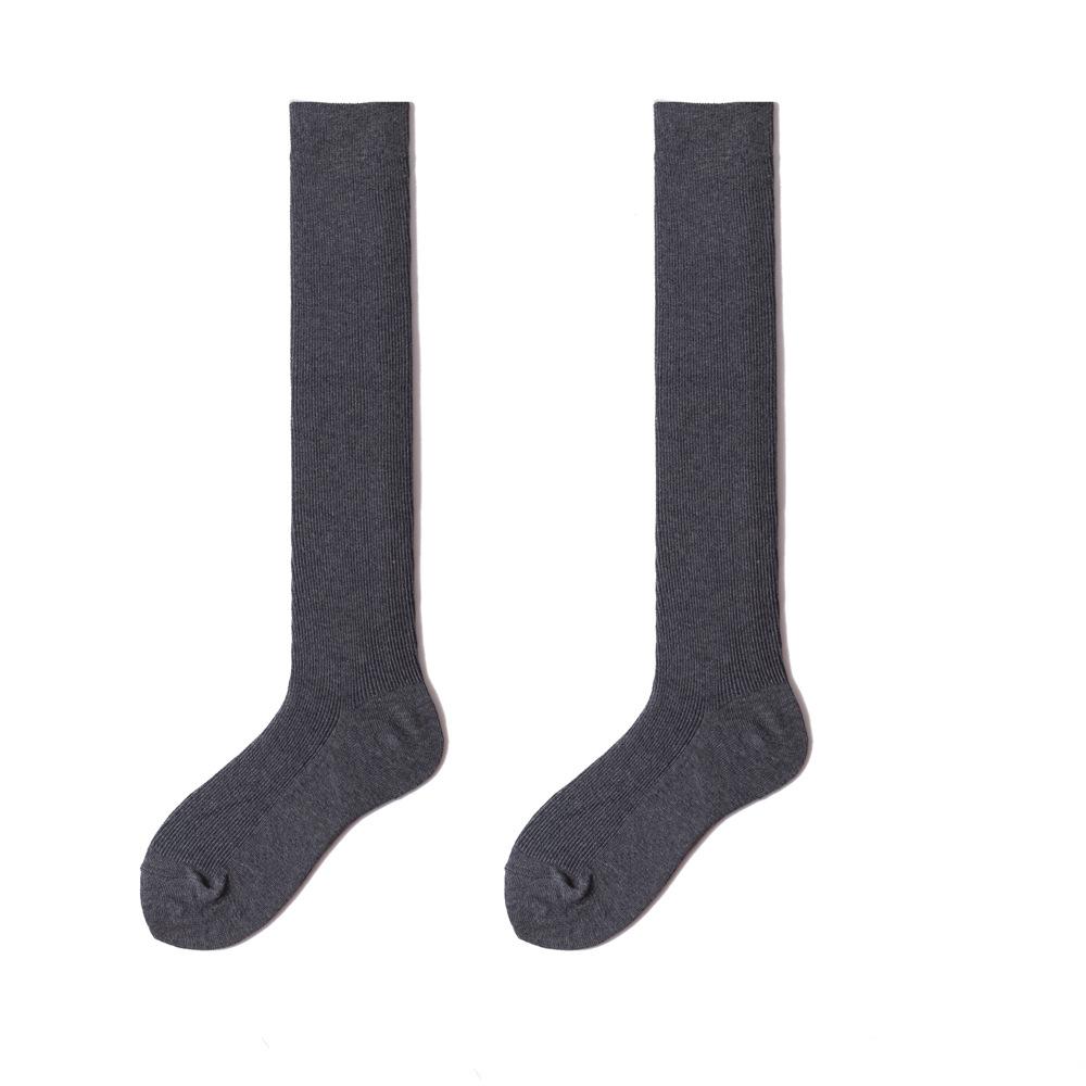 Doppelnadel Feine Vertikale Lange Socken, Knielange Socken, Trendige Mittelhohe Socken, Mittelhohe Unifarbene Hohe Socken