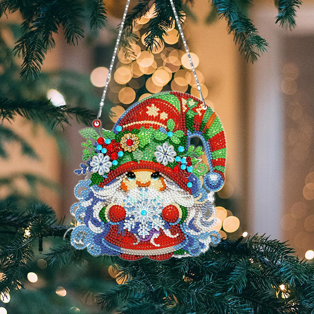 3Pcs Acrylic Christmas Goblin Diamond Painting Hanging Pendant Diamond Painting Decor DIY Diamond Art Pendant Kit for Art Crafts