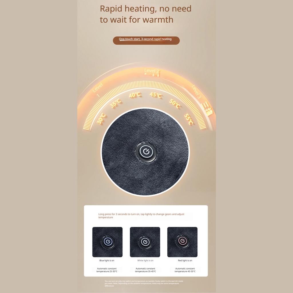 9 Heating Areas USB Electric Heating Blanket Zipper Heated Shawl Wraps Flannel Heated Blanket 3 Temperature Adjustment for Home