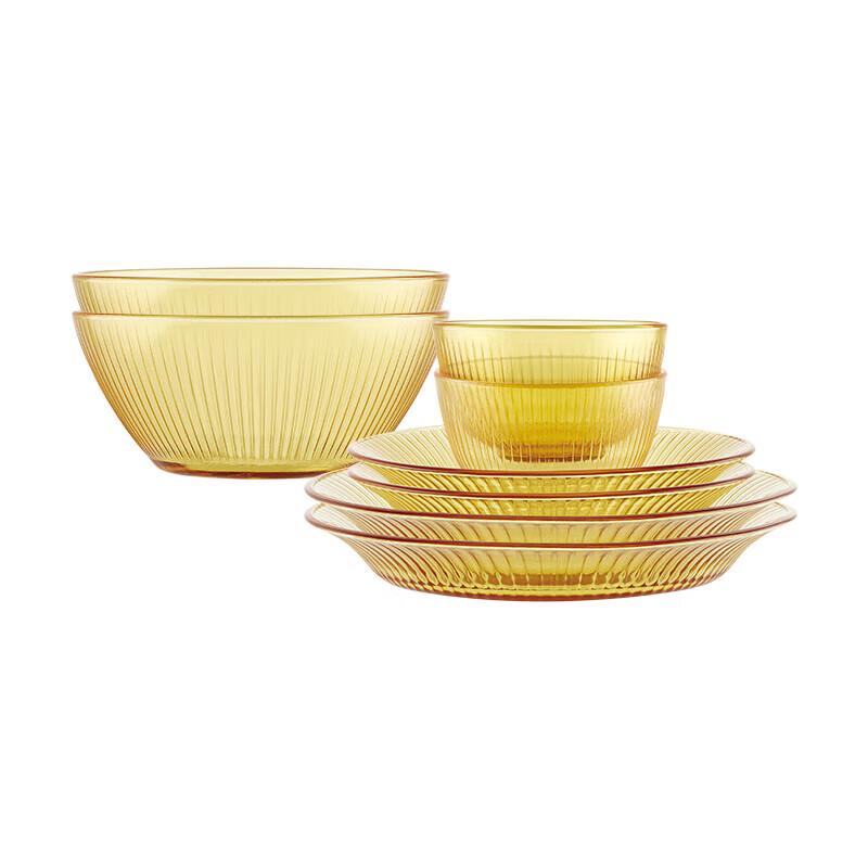 VISIONS Corning Amber Glass Deluxe 8-Piece Dinnerware Set