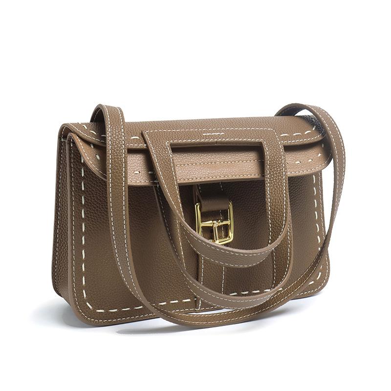 The First Layer Of Cowhide, Hazan Bag, Fashionable Commuter Hand-Held Briefcase, Genuine Leather, Shoulder Crossbody, Women'S Changeable Horseshoe Bag