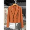 Blazers Cortos Ropa de Mujer Combinación Perfecta Chic Coreano Doble Botonadura Abrigo de Traje Ropa de Oficina para Señoras