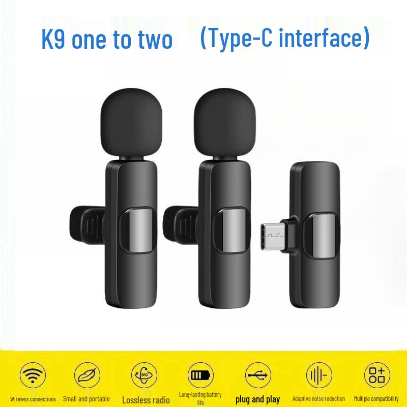 Microfono Lavalier Wireless Quad K9 per Trasmissioni Live Multi-Persona con Riduzione del Rumore AI