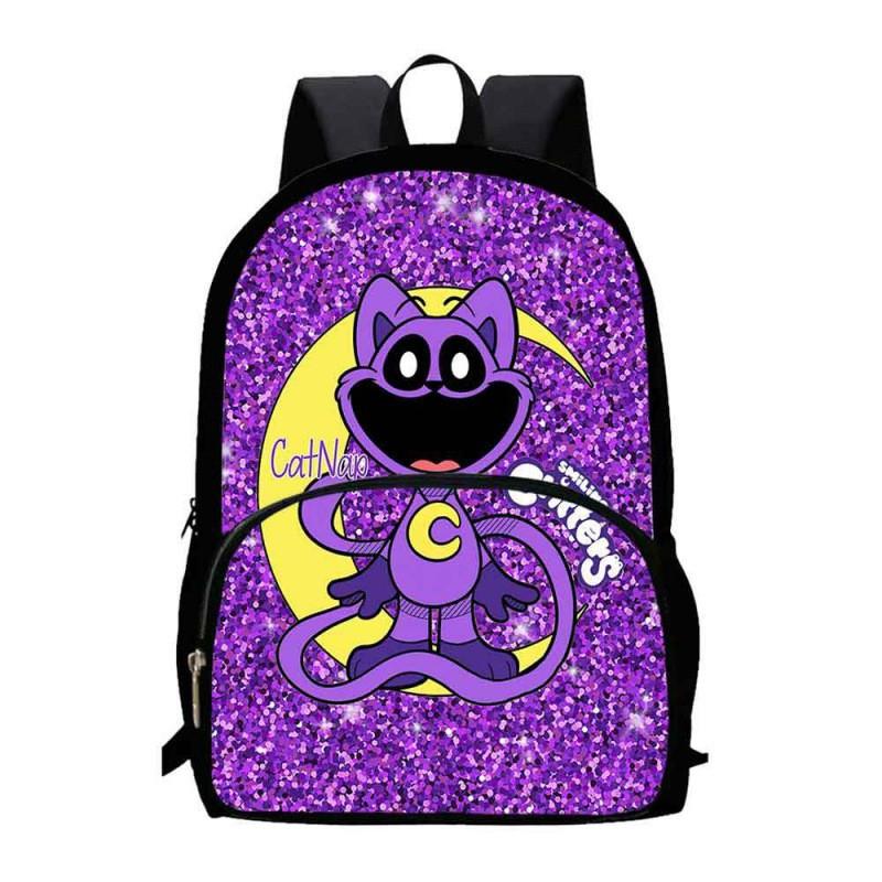 Schulrucksack für Kinder, Klassen 1-2, mit lächelndem Tier-Cartoon-Design, leicht, atmungsaktiv, Oxford-Stoff