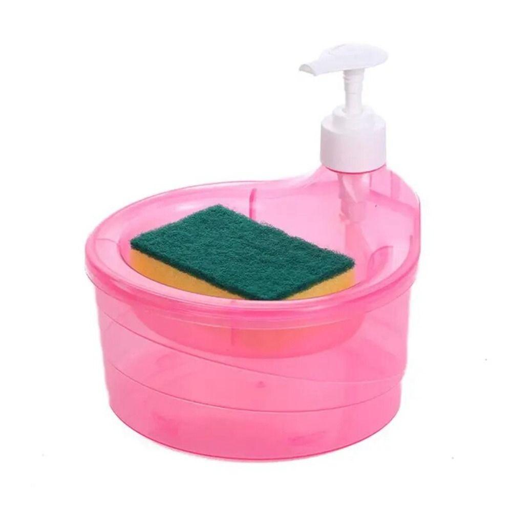 

Plastic Hand Soap Dispensers with Sponge Detergent Automatic Dispenser Dish Kitchen Sink