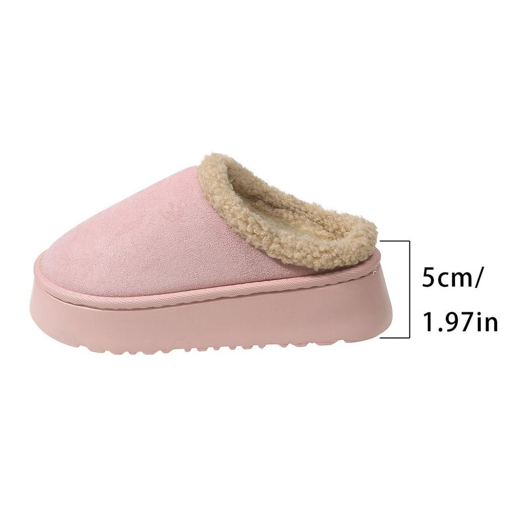 Warm Suede Winter Slippers Women Casual Shoes Fur Slingback Short Boots Shalloe Platform Cotton Snow Shoes Brand Mujer Zapatos