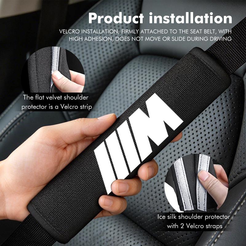 UWGK8 Car Seat Belt Shoulder Pad Plush Backpack Straps Neck Cushion For BMW M F10 F20 F30 F40 F15 F25 F26 F31 F49 E62 E83 E84