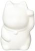 Yakushigama Ceramic Maneki Neko Hand Piggy 10cm Warakuzukushi (Left Raised) Bank, White, Tall, (1051)
