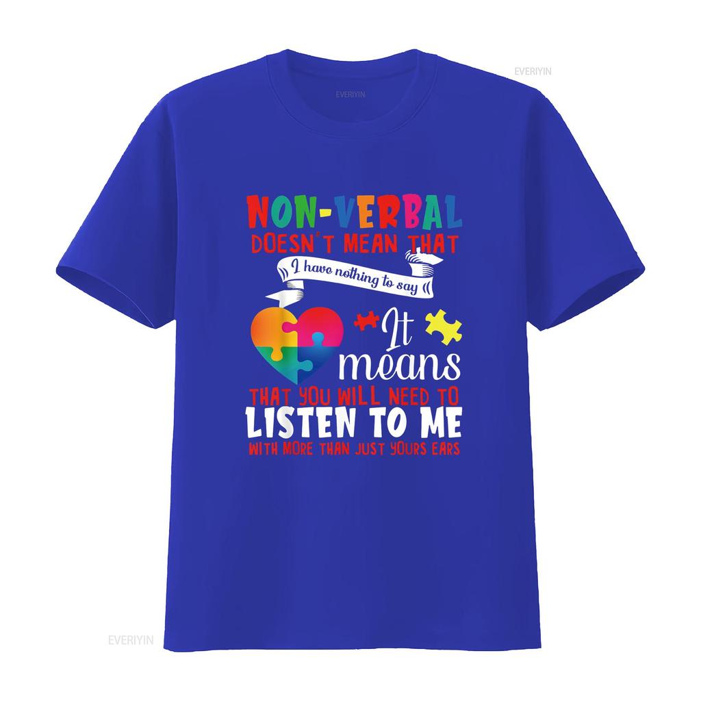 Damen Nonverbal Heißt Nicht, Dass Ich Nichts Zu Sagen Habe Autismus Autistisch T-Shirt Schwarz Vintage Gewaschen Stilvolles Oberteil Für Den Alltag