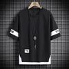 Hip Hop Loose Mens Streetwear T-shirts Casual Classic Summer Short Sleeves T Shirt Black White Tshirt Tees Oversize