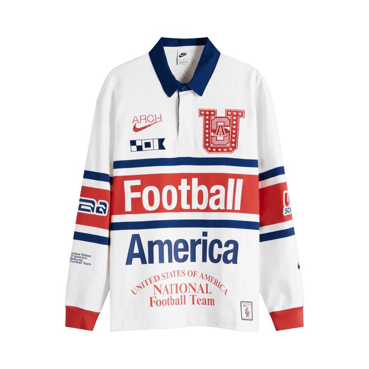 Nike USA x V.A.A. Rugby Top met Lange Mouwen 'Wit/Challenge Rood' M