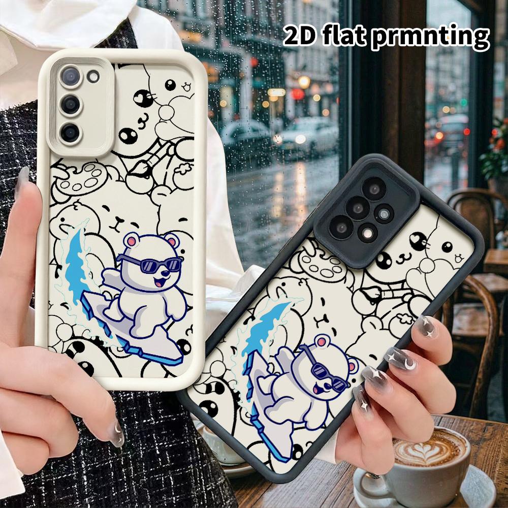 Phone case: 2D flat, suitable for Samsung Galaxy A34 A35 M05 M06 S20 S22 S21 FE Plus 5G protective case, little white polar bear, perfect holiday gift