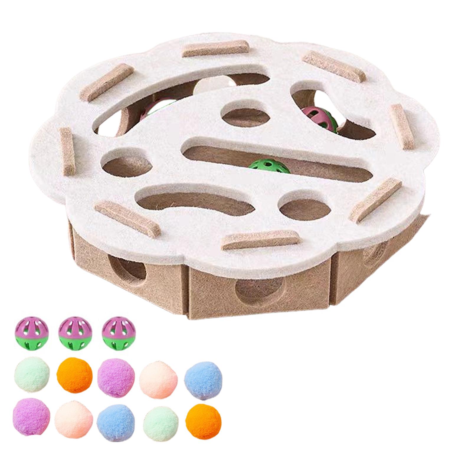 

Felt Puzzle Box with Bell Ball Cat Scratch Puzzle Enrichment Box Indoor Sports Entertainment Hunting Cat Toys for Indoor Cats