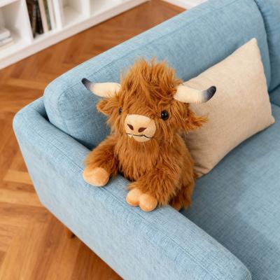 Highland Cow Plush Doll Soft Stuffed Animal Adorable Cattle Plush Toy for Kids Adults Farmhouse Decor Gift for Christmas Birthday