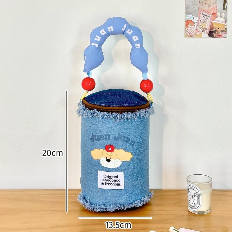 

Стильные джинсовые косметички для женщин большой вместимости, оригинального дизайна, милая сумка для хранения с ручкой с щенком, оптом