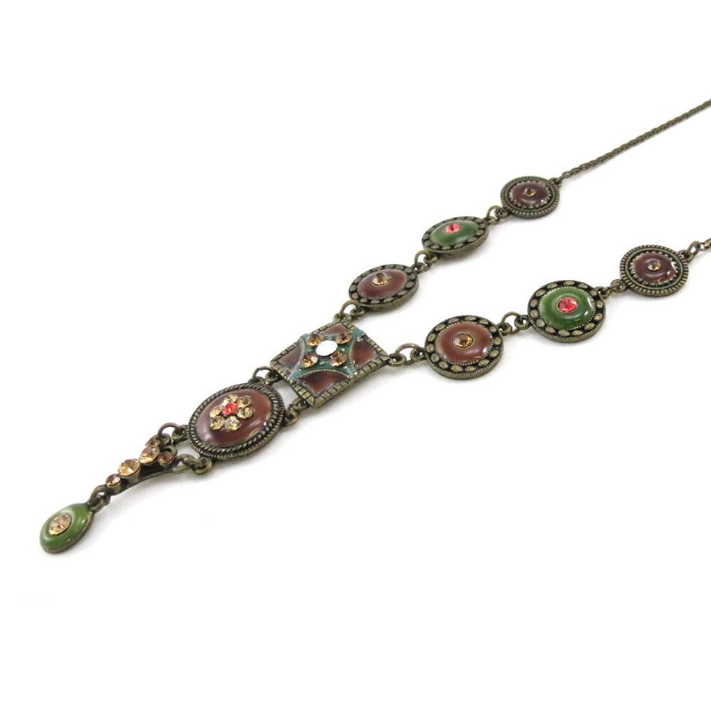 Les Trésors De Lily [E5699] - Collier Créateur 'Selma' marron/vert/ Vert Marron
