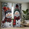 Christmas snowman printed curtains   Christmas decorations   bedroom and living room   home decoration   room decoration