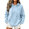 Women's Casual Loose Fit Color Long Sleeve Pullover Hoodie with Pockets