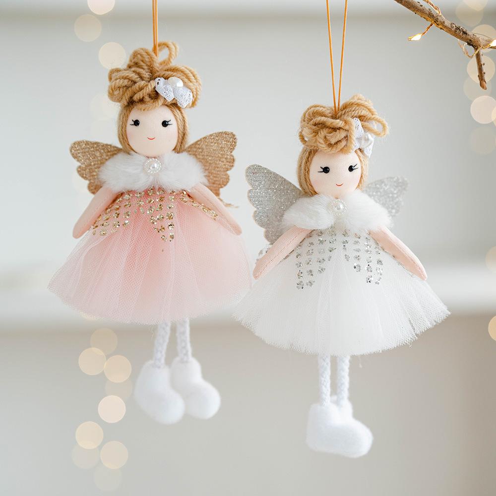 New Christmas Tree Angel Girl Ornament - Cute Gauze Pendant Decoration for Children