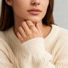Vnox Stainless Steel Gold Plated Double Heart Hollow Ring for Women, Romantic Heart Rings Engagement Wedding Jewelry Gifts