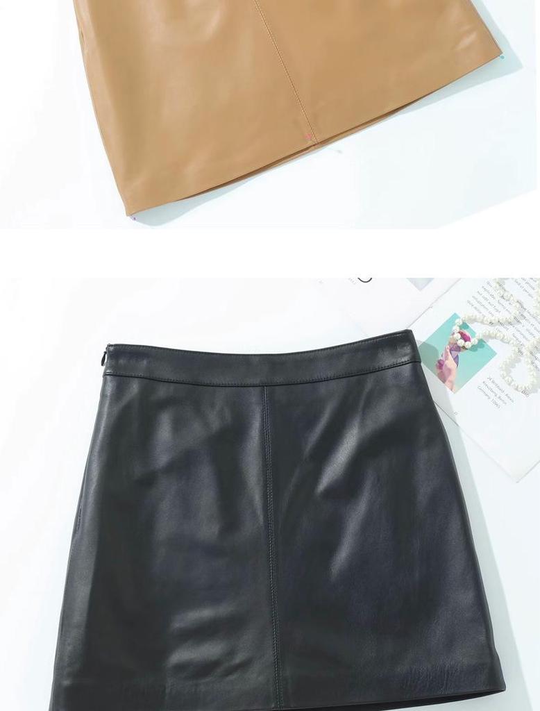 Plus Size High Waist Black Faux Leather A-line Mini Skirt for Women - Hip-Hugging Slim Fit for Spring and Autumn