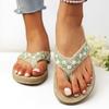 Fashion Summer Fashion Women's Flip Flops Slippers New Straw Sandals Women Round Toe Slippers Ladies Shoes Outdoor Beach Flat Slides