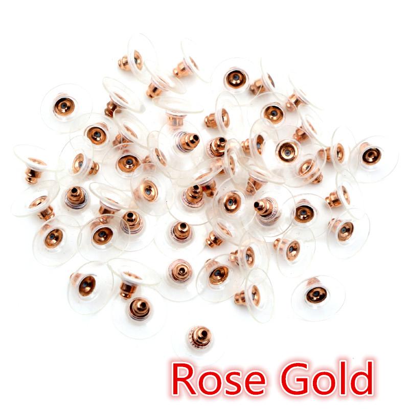 100pcs/Lot 11x6mm Plastic Metal Earring Backs Bullet Stoppers Earnuts Ear Plugs Gold/Silver Plated Findings Jewelry Accessories
