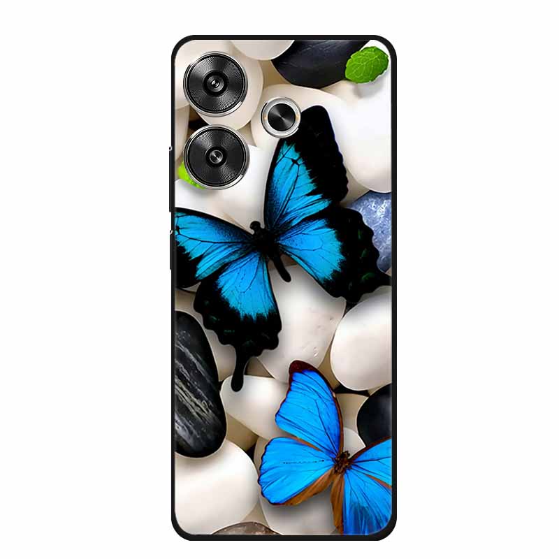 Phone Case For Xiaomi Poco M6 4G Back Cover Case Shockproof Black Silicone Soft Funda For Poco M6 Case PocoM6 M 6 6.79" Coque