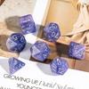 Cusdie Two-tone DND Dices 7 Resin Glitter D&D Dice D4 D6 D8 D10 D% D12 D20 Polyhedral Dice Set for Role Playing Board Games