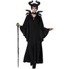 Kids Dark Witch Cosplay Costume, Punk Style Vampire Queen Halloween Outfit