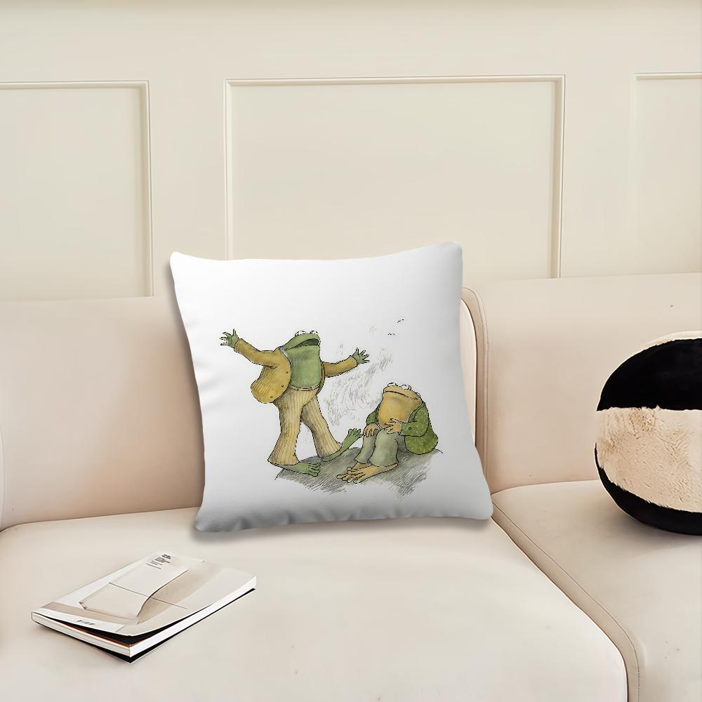 

Cartoon Frog and Toad cushion cover Pillow Cover Decoration Room Home Sofa living Office Car Nordic Simplicity 12x12Inch