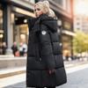 Autumn and Winter Thick Coat Large Size Hooded Long Cotton-padded Jacket with Hooded Armband Work Clothes Cotton-padded Woman